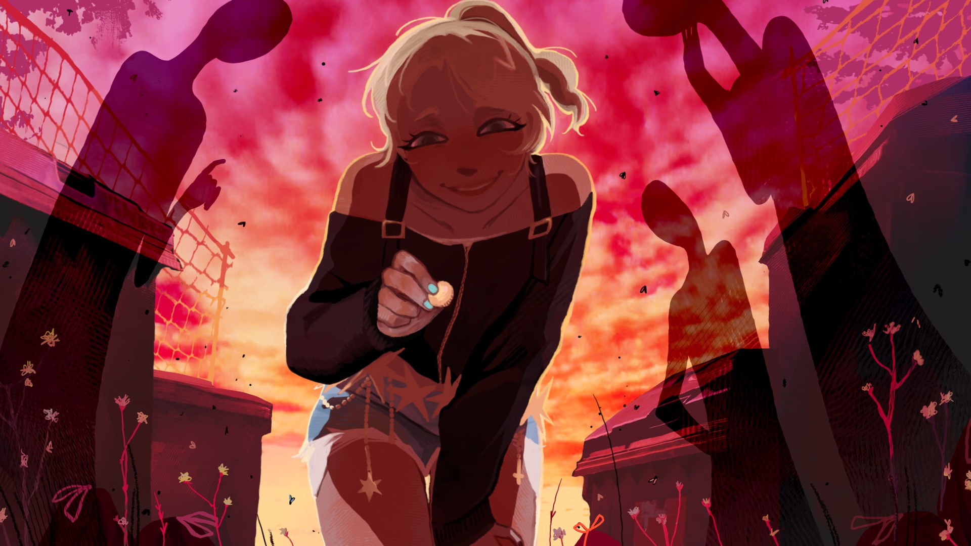 Screenshot from Money for Girls. Agnel is sneering, looking down at us with a coin in hand.
